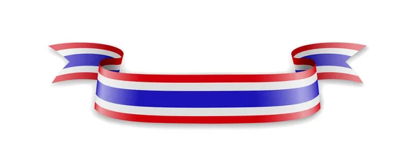 Bandera de Tailandia en forma de cinta ondulatoria . — Vector de stock