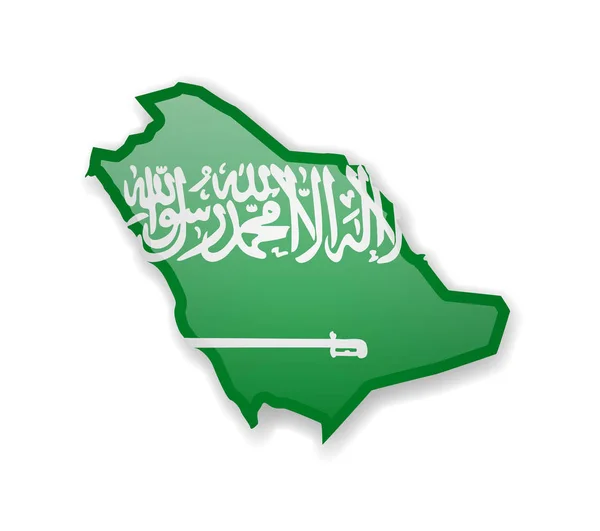 Σημαία της Σαουδικής Αραβίας και της διάρθρωσης της χώρας σε λευκό φόντο. — Διανυσματικό Αρχείο