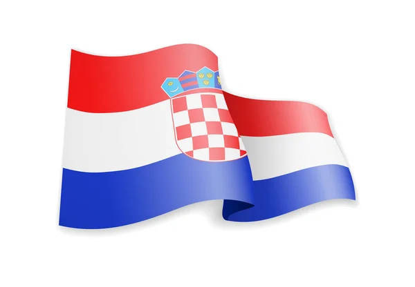 De vlag van Kroatië in de wind. Vlag op witte vectorillustratie — Stockvector