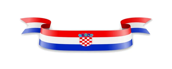 克罗地亚旗子以波浪丝带的形式. — 图库矢量图片