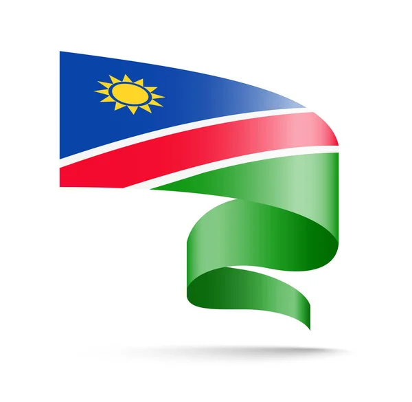 Namibya bayrak dalga şerit şeklinde. — Stok Vektör