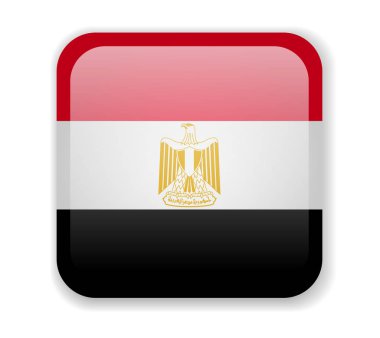 Mısır bayrak beyaz bir arka plan parlak kare simgesini