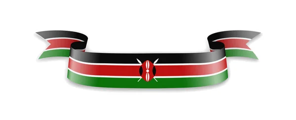 Kenya bayrak dalga şerit şeklinde. — Stok Vektör