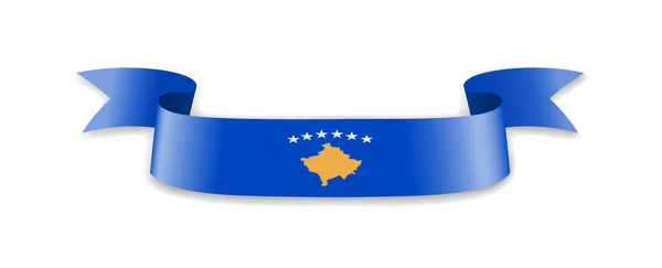 Σημαία του Κοσσυφοπεδίου υπό μορφή κυμάτων κορδέλα. — Διανυσματικό Αρχείο