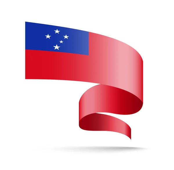 Samoa-Flagge in Form von Wellenband. — Stockvektor