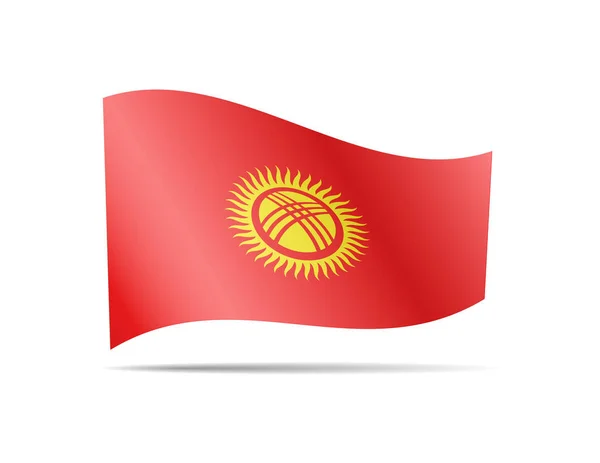 Kyrgyzstan-Flagge im Wind schwenkend. Flagge auf weißem Vektor — Stockvektor