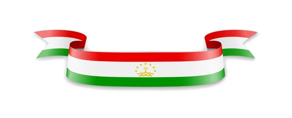 Tadschikistan-Flagge in Form von Wellenband. — Stockvektor