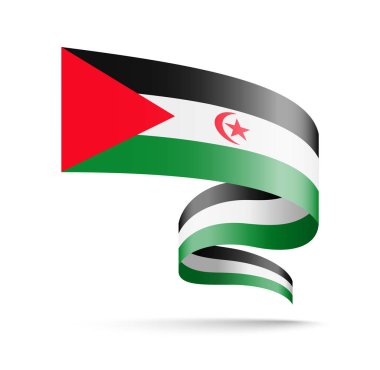 Dalga şerit şeklinde Sahra Arap Demokratik Cumhuriyeti bayrağı.