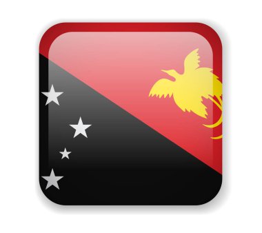 Papua Yeni Gine bayrağı beyaz bir arka plan parlak kare simgesini