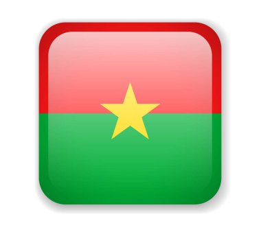 Burkina Faso bayrak beyaz bir arka plan parlak kare simgesini