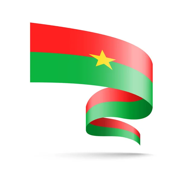 Burkina Faso zászló, szalag hullám formájában. — Stock Vector