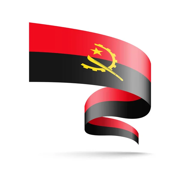 Angola-Flagge in Form von Wellenband. — Stockvektor