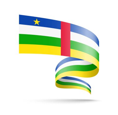 Dalga şeridi şeklinde Orta Afrika Cumhuriyeti bayrağı.