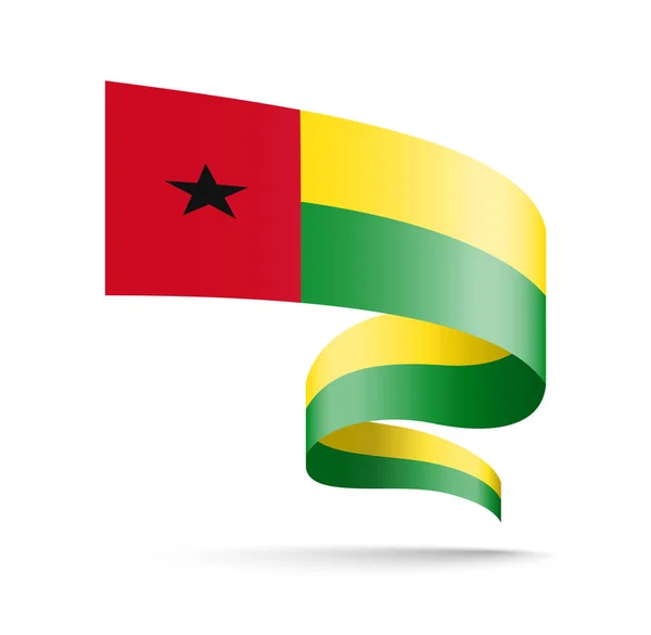 De vlag van Guinea-Bissau in de vorm van het lint van de Golf. — Stockvector