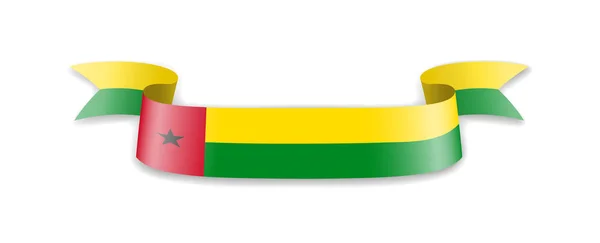 Флаг Гвинеи-Бисау в виде волновой ленты . — стоковый вектор