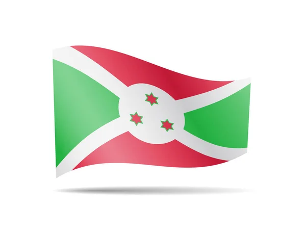 A acenar com a bandeira do Burundi. Bandeira na ilustração do vetor branco —  Vetores de Stock