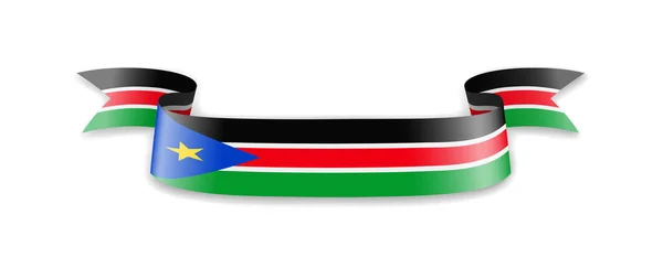 Dalga şeridi şeklinde Güney Sudan bayrağı. — Stok Vektör