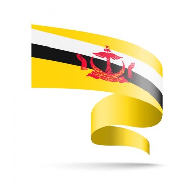Dalga şerit şeklinde Brunei bayrağı.