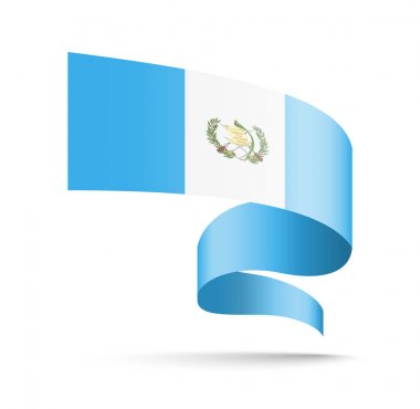 Guatemala flag in the form of wave ribbon. clipart