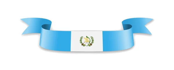 Guatemala flag in the form of wave ribbon. — Stock Vector