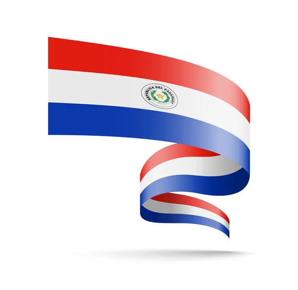 Paraguay-Flagge in Form von Wellenband. — Stockvektor