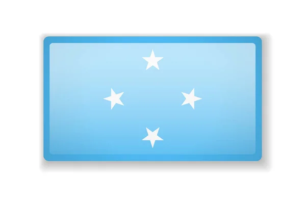 Η Μικρονησίας σημαία φωτεινό τετράγωνο εικονίδιο σε λευκό φόντο — Διανυσματικό Αρχείο