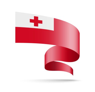 Dalga şerit şeklinde Tonga bayrağı.