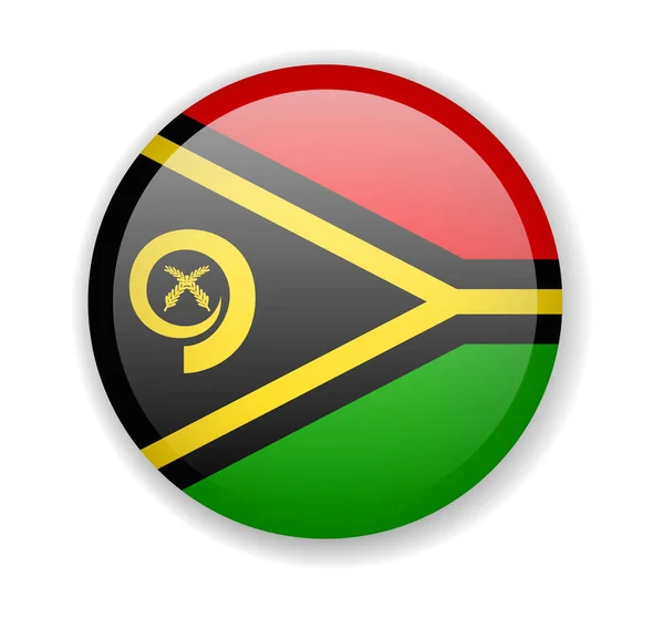 Vanuatu bandiera rotonda icona luminosa su uno sfondo bianco — Vettoriale Stock