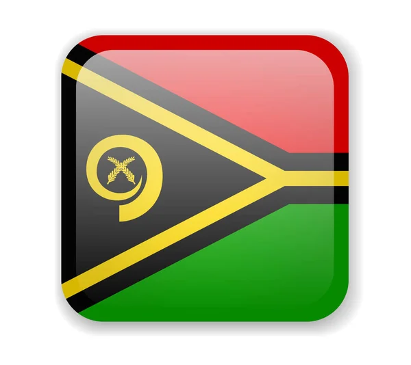Vanuatu na bílém pozadí vlajky označí jasnou čtvercovou ikonu — Stockový vektor
