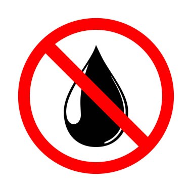 Su işareti, beyaz parlak kırmızı yasaklama işareti içmeyin.