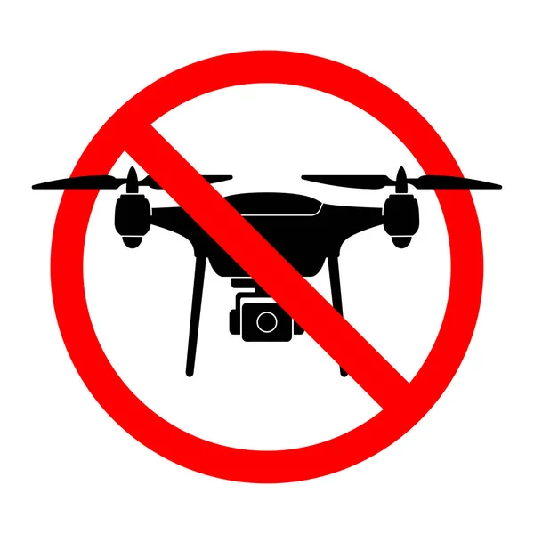 No drone zone sign flights with drone prohibited — Stock Vector