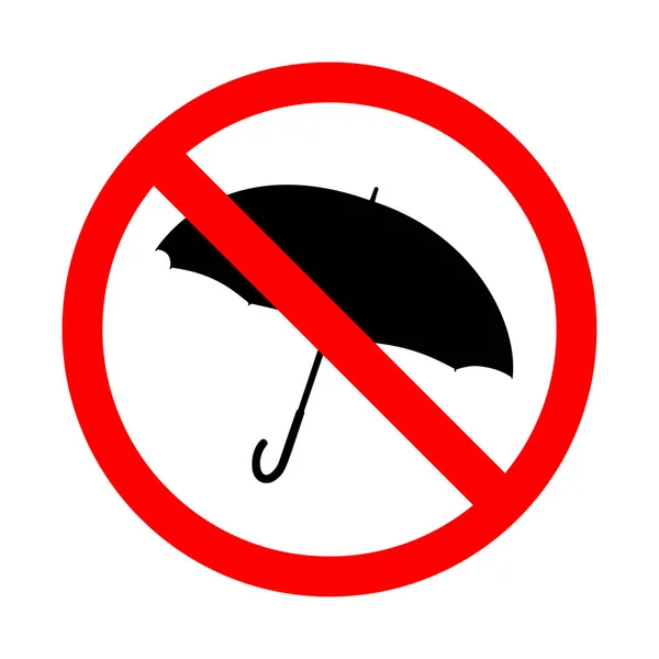 Заборонена значок парасольки. Векторна ілюстрація колекції заборонних знаків — стоковий вектор