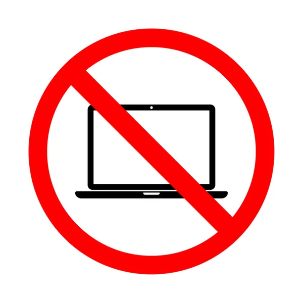 Ícone de computadores proibido. Ilustração vetorial de uma coleção de sinais de proibição — Vetor de Stock