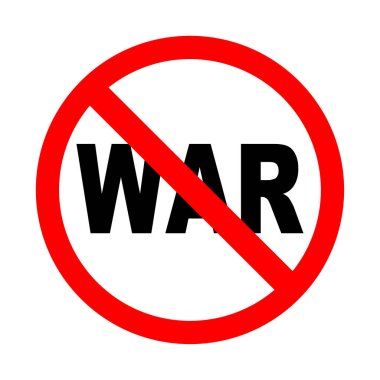 Yasak savaş simgesi. Yasaklama işaretleri koleksiyonunun vektör illüstrasyonu