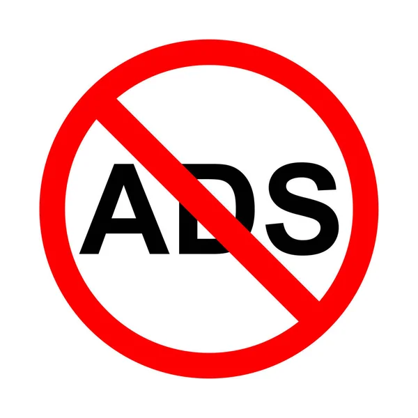 No ads icon. Bright warning, restriction sign on a white background. — Stock Vector