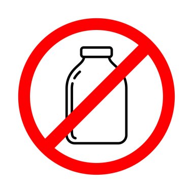 Plastik kap lar işareti kullanmak yok. Parlak uyarı simgesi, beyaz arka planda kısıtlama işareti.