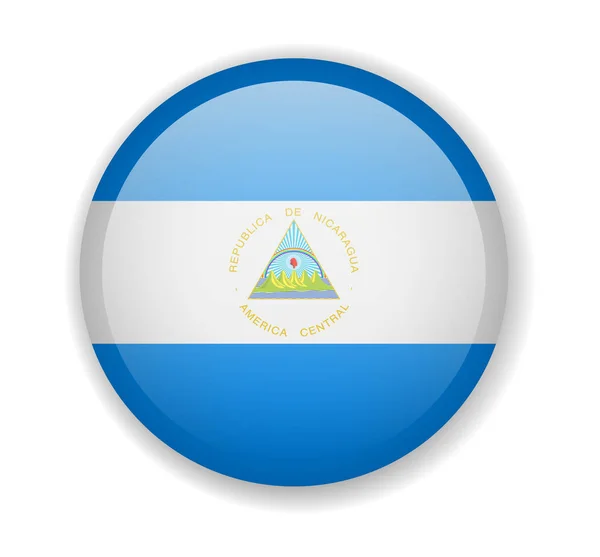 Bandera de Nicaragua icono brillante sobre fondo blanco — Vector de stock