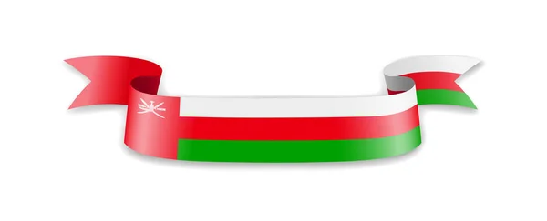 Oman vlag in de vorm van Wave lint. — Stockvector