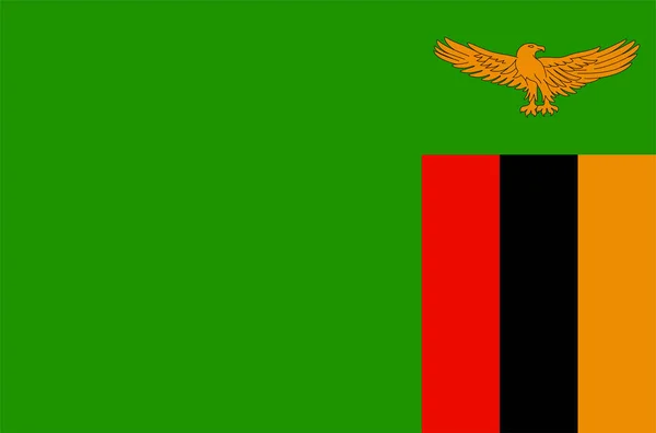 Bandera de Zambia. Bandera del Estado soberano de Zambia — Vector de stock