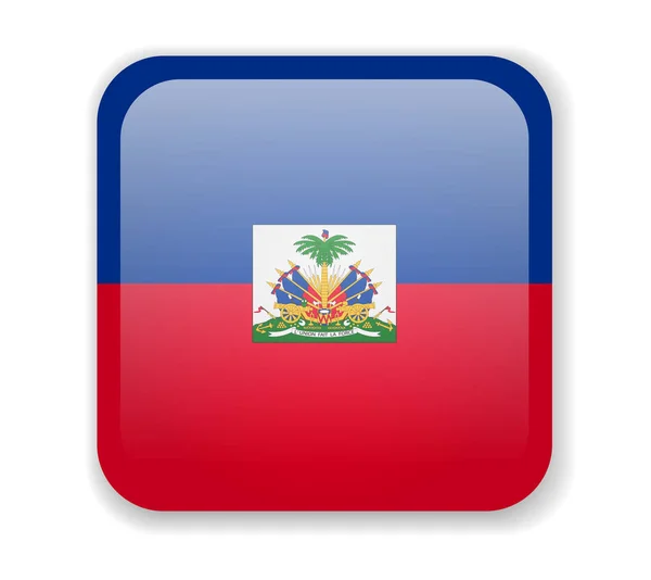 Bandeira do Haiti ícone quadrado brilhante em um fundo branco —  Vetores de Stock