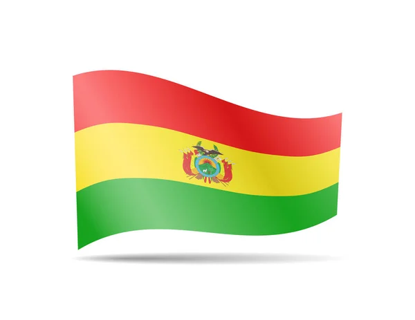 Schwenkt Bolivien-Flagge im Wind. Flagge auf weißem Vektor — Stockvektor