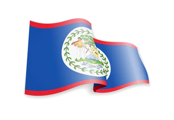 Bandera de Belice en el viento. Bandera en la ilustración del vector blanco — Vector de stock