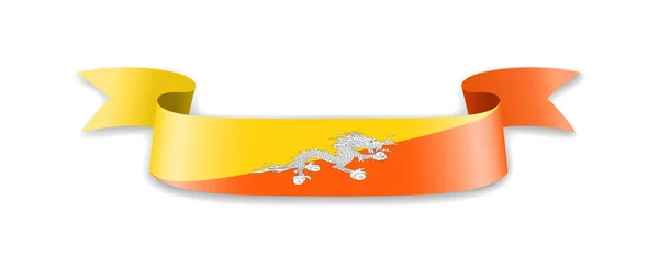 Σημαία του Μπουτάν με τη μορφή κυματομορφής κορδέλα. — Διανυσματικό Αρχείο