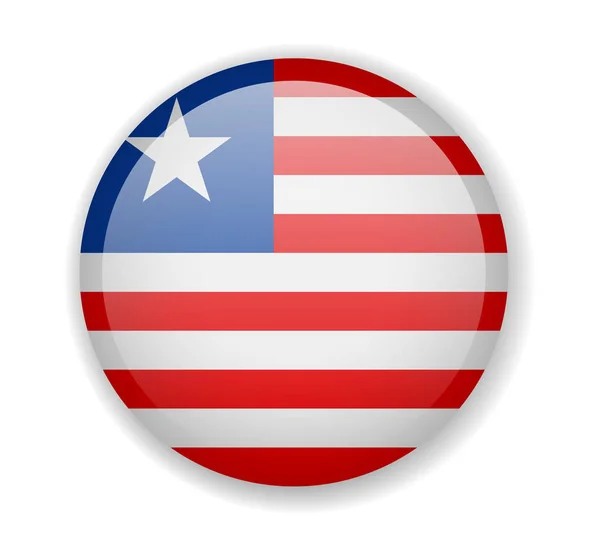Liberia vlag ronde heldere pictogram op een witte achtergrond — Stockvector