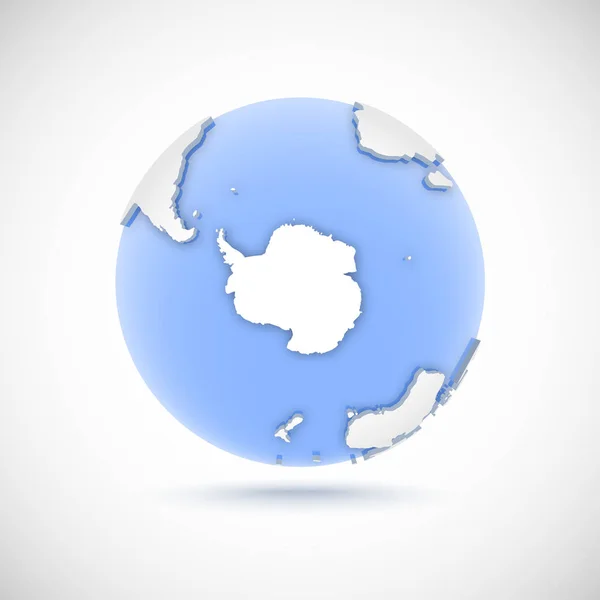 Volumetrisk glob i vita och blåa färger. 3D vektor illustration Antarktis — Stock vektor