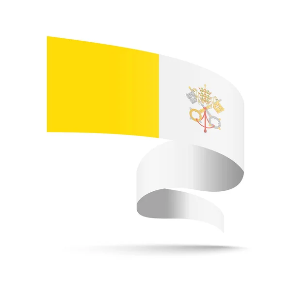 梵蒂冈国旗在波浪丝带的形式. — 图库矢量图片