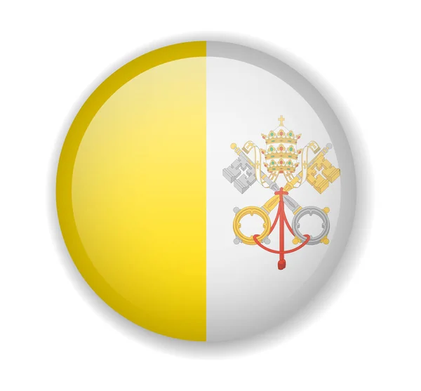 Drapeau du Vatican rond icône lumineuse sur un fond blanc — Image vectorielle