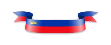 Dalga kurdele şeklinde Liechtenstein bayrağı.