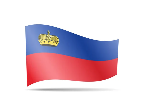 A acenar com a bandeira do Liechtenstein. Bandeira na ilustração do vetor branco —  Vetores de Stock