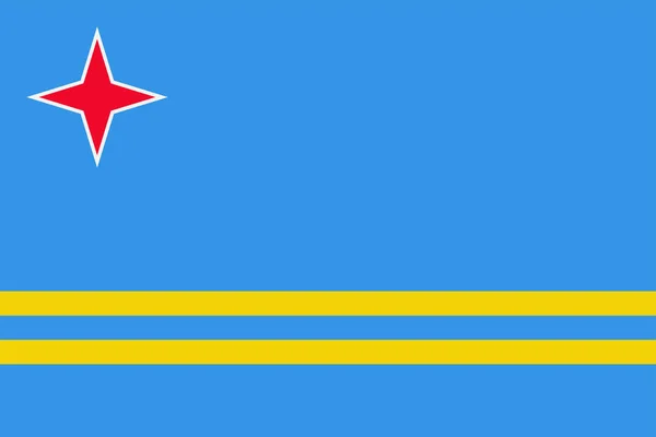 Bandeira de Aruba. Bandeira do Estado soberano de Aruba —  Vetores de Stock